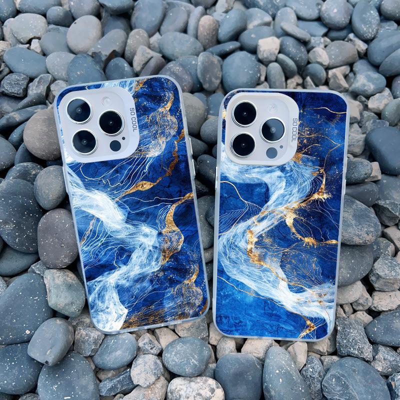 Ocean Waves Sea Water Creative Phone Case For iPhone Case 16 15 14 Pro Max Plus 13 Mini 12 11 Pro Max Shockproof Laser Covers