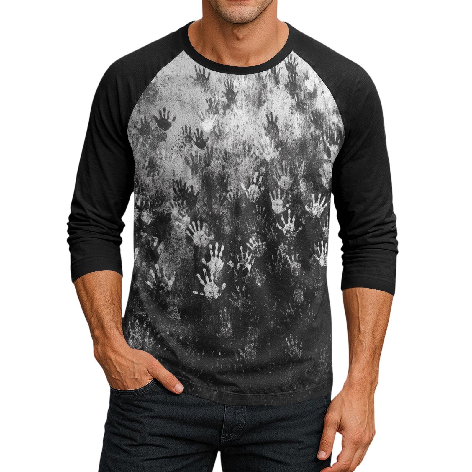 

Мужской топ-футболка с круглым вырезом и рукавами-плунжерами S