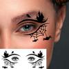 10PCS Halloween Eyes Temporary Tattoo Sticker,Black Spider Web Pumpkin Ghost Black Cat Witch Bat Spider Pattern, Facial Eye Makeup Fake Tattoo Sticker