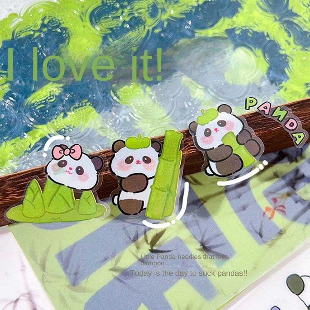 10/40PCS Transparent Creative Diary Stickers Panda Cute Panda Notebook Decoration