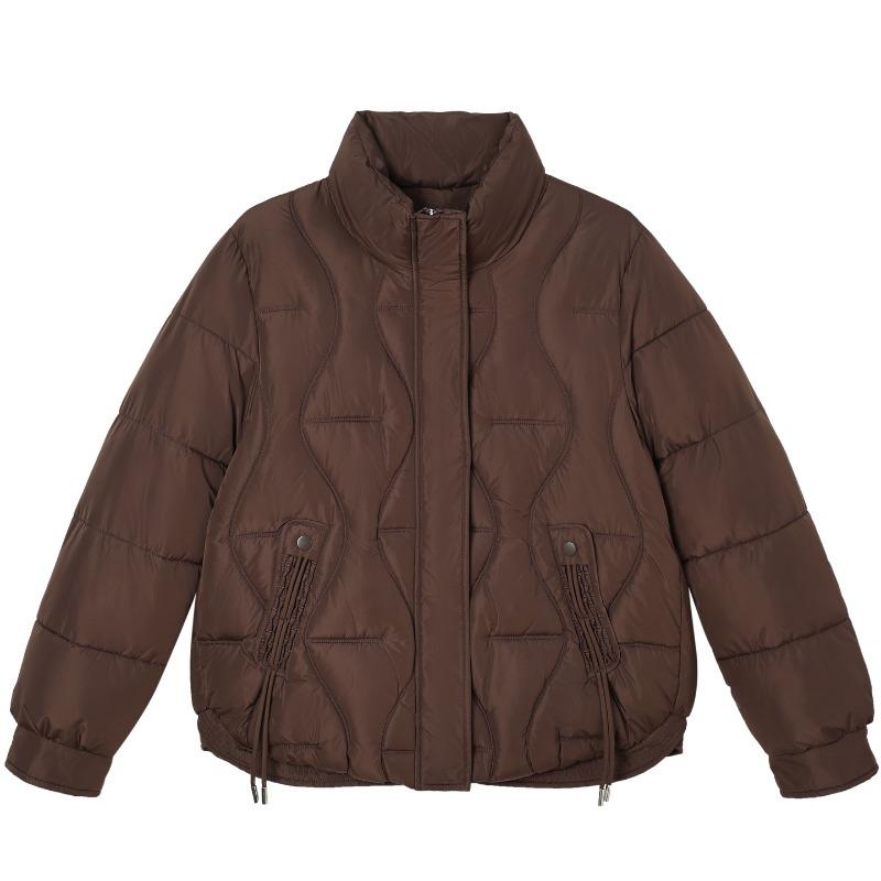 Fashion women's new short down cotton-padded coat, winter small cotton-padded jacket, stand-up collar, thin and thickened coat