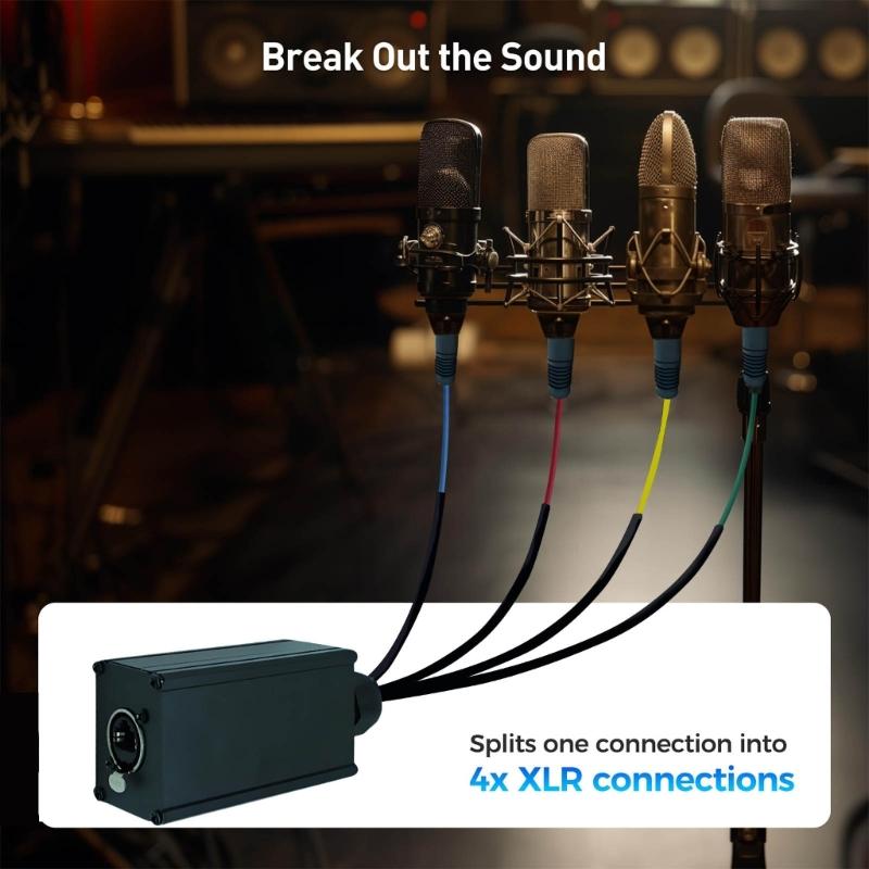 Professional Multi Networks Receiver Extender 4 Channel 3Pin XLR Female Connector for Stage Sound Lighting Recording