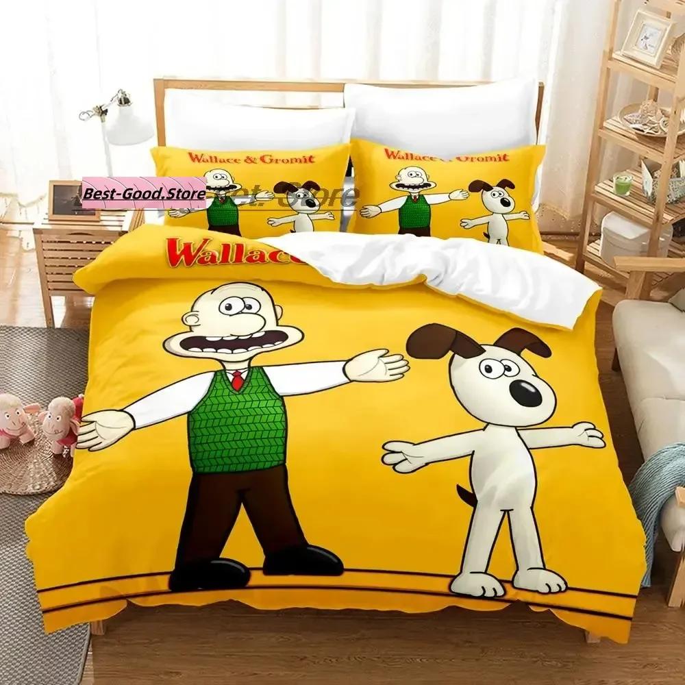Kawaii Gromit Bedding Set Single Twin Full Queen King Size Bed Set Aldult Kid Bedroom Duvetcover Sets Print Anime Bed Sheet Set