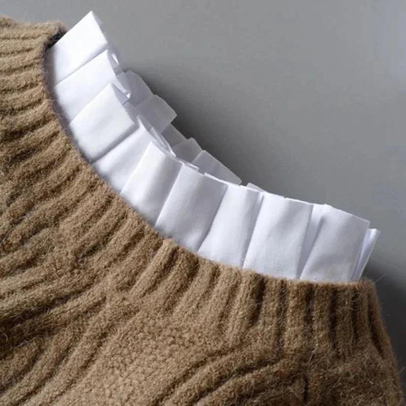 

Lace Novelty Fake Collar for Women Shirt Front Ties Detachable Collar Stand Dress Sweater Girls False Collar