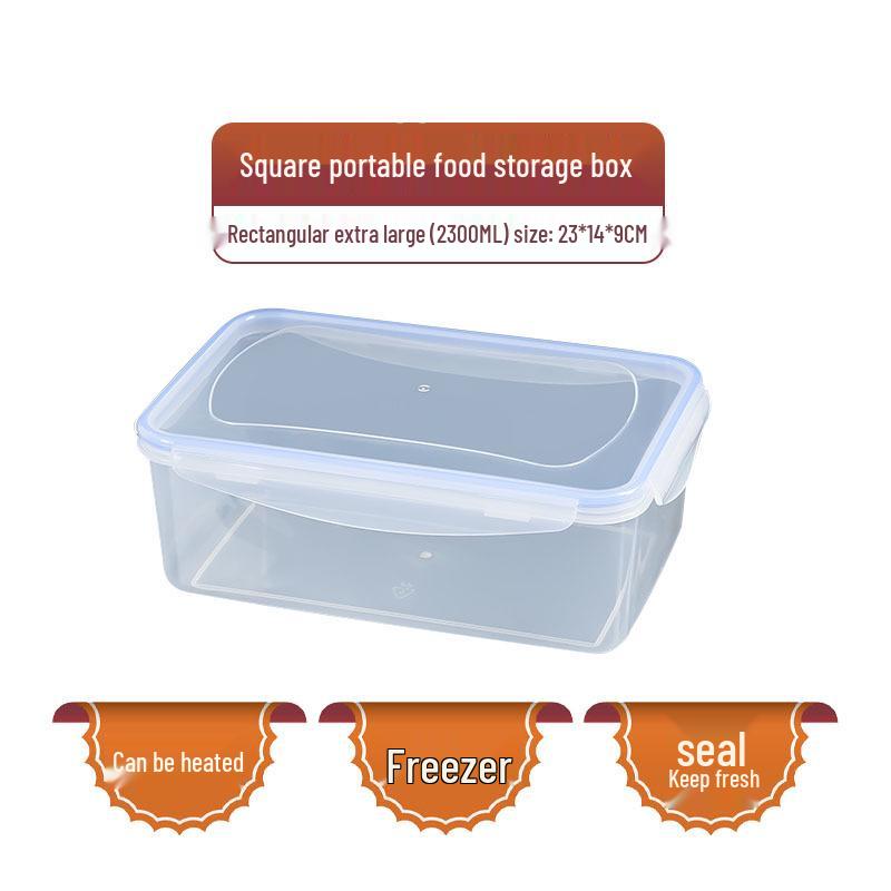 Stackable Transparent Plastic Fridge & Microwave Storage Box – Thickened, Sealed, and Fresh-Keeping for Frozen Foods.