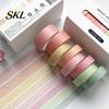 Washi Tape 8 Rolls Set, Decorative Stickers, Aesthetic Solid Color Tapes Clean Design Masking for Scrapbooking Supplies, Journaling Junk Journal,