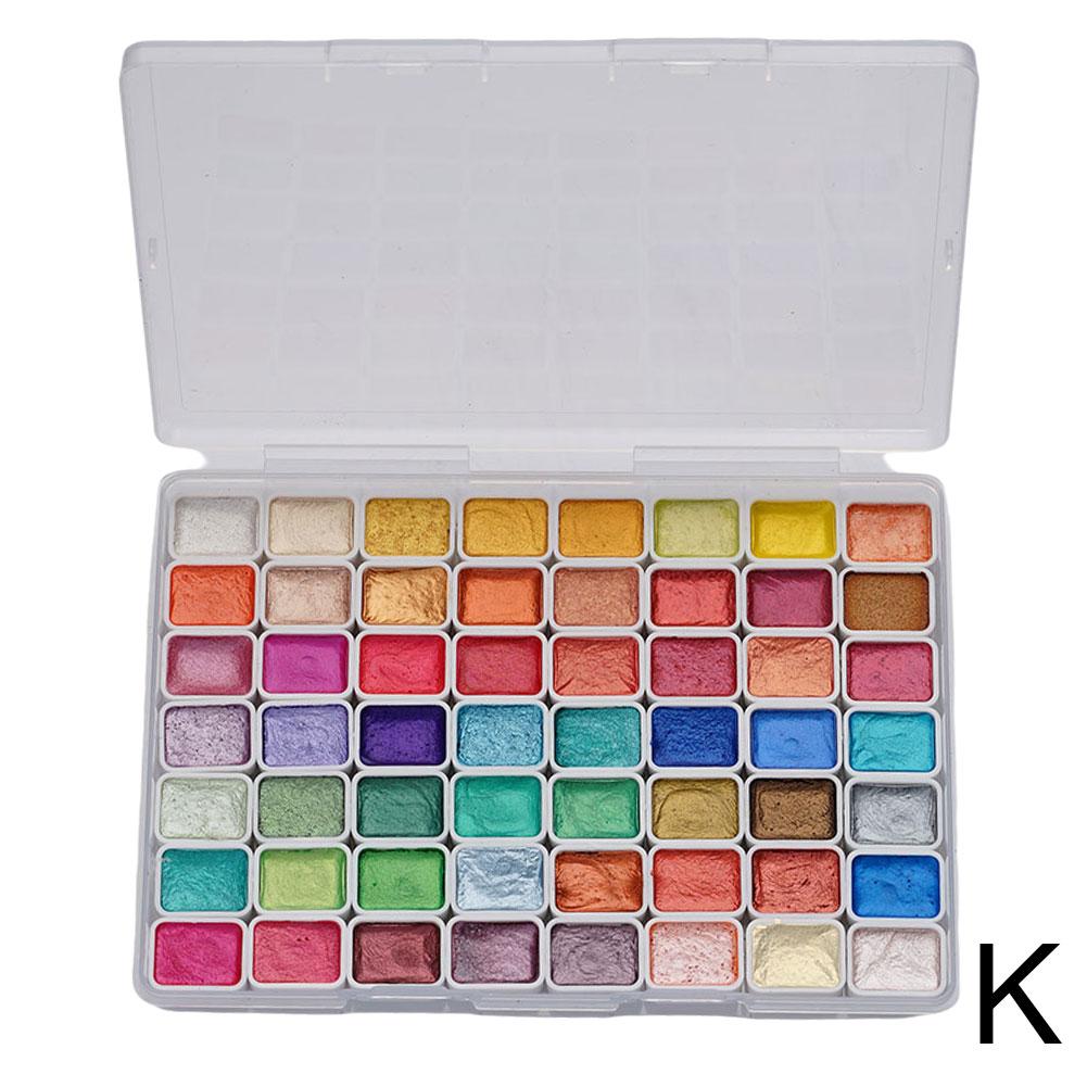 

56 Colors Pearlescent Solid Watercolour Paints Japanese Manicure Makeup Decoration Entwining Flower Blooming Painting Graffiti