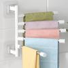 Wall Mounted Towel Bar Swivel Towel Rack Stainless Steel Towel Hanger 180° Rotation Space Saving Towel Rack for Bathroom