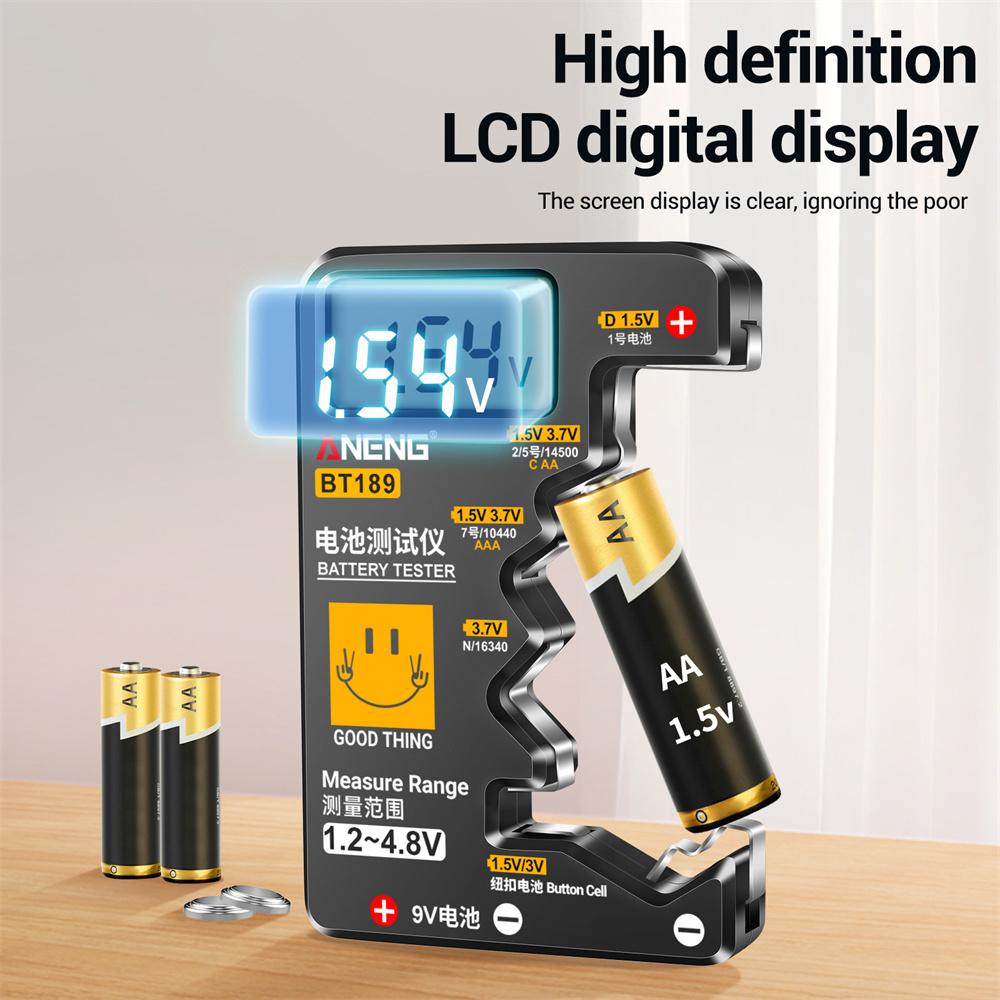 Ultra-small Battery Tester 9V AA AAA Button Cell Universal Household LCD Digital Display Battery Tester Power Bank Detector Tool