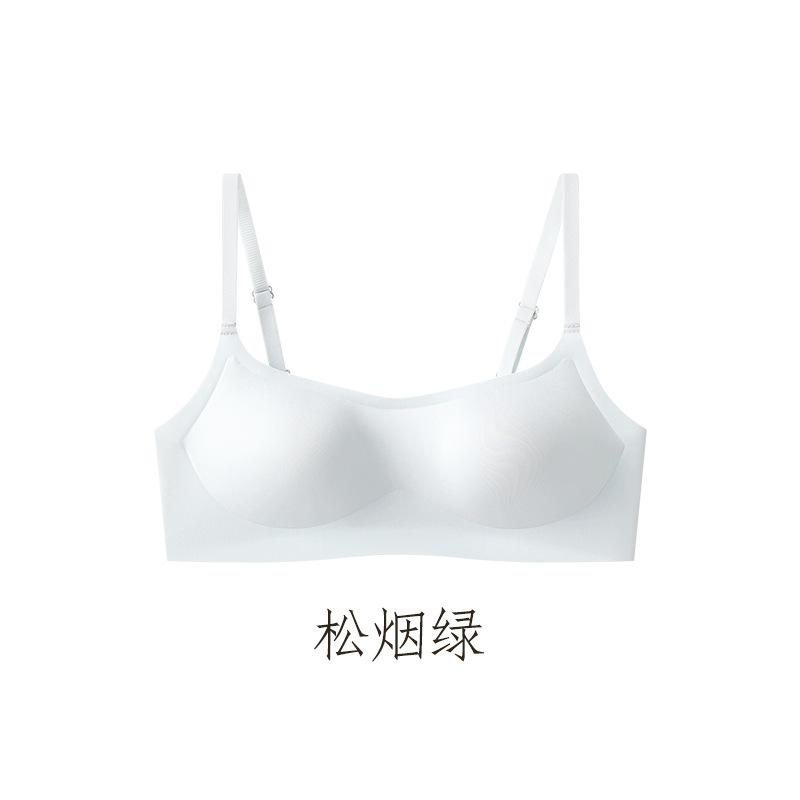 Genuine ten-color low-neck liquid foundation seamless underwear women's small breasts gather and top support anti-sagging steel-rimless breathable bra