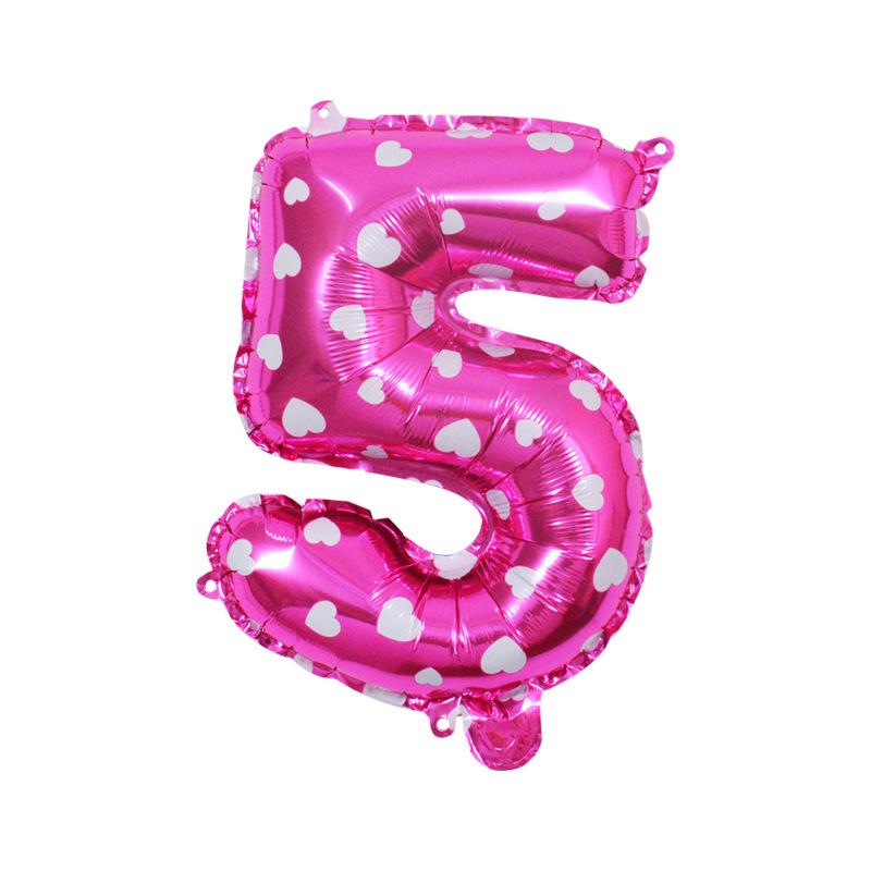 Small Digital Balloon 16-Inch Us Version Of Thin Body Decoration Birthday Party Aluminum Film Balloon Digital Balloon