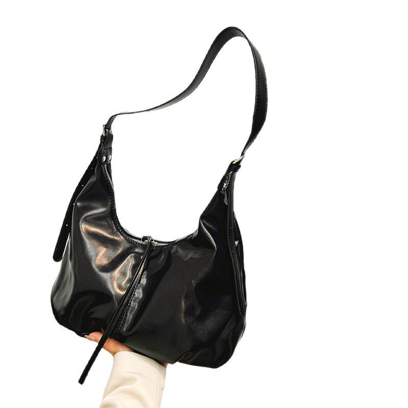 Retro Commuter Large-capacity Casual Soft Surface Simple Solid Color Crossbody Single-shoulder Tote Bag