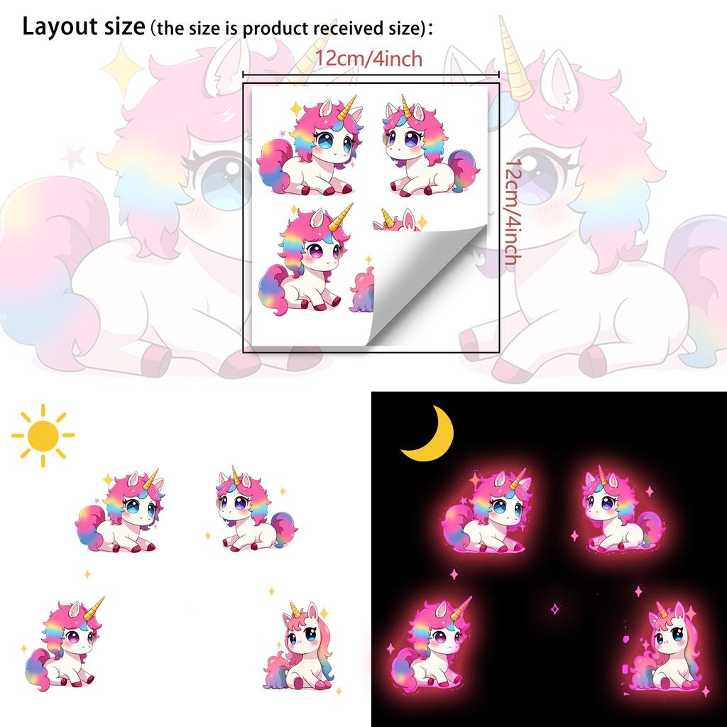 Cartoon Unicorn Switch Night Light Children's Room Bedroom Living Room Switch Decorative Stickers