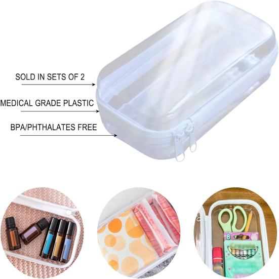 Waterproof Toy Storage Bin Durable PVC Material Reinforced Seam Scratch-resistant Container Zippered Hard Pouch