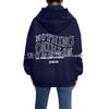 Harajuku Women's Fleece Hoodie with Drop Shoulder Sleeves & Back Letter Print