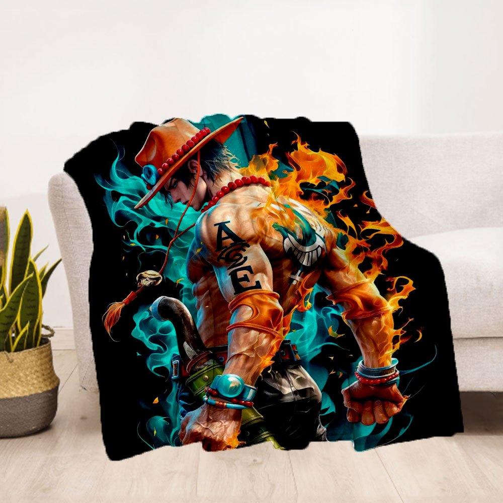 "Flame Warrior's Hat with Red Beads - Anime Cosplay Costume Accessory"Blanket Flannel Throw Blanket for Sofa, Bed, Travel, Camping, Office,