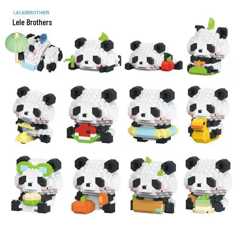 Cartoon Red Panda Plush Doll Building Blocks Toy for Kids