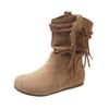 Fashion Flat Single Boots Autumn New Round Toe Suede Sleeve Soft Sole Anti-Slip Wear-Resistant Booties