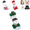 Christmas Themed Santa Claus Snowman Pattern Toilet Cover Three Piece Set For Holiday Bathroom Decor