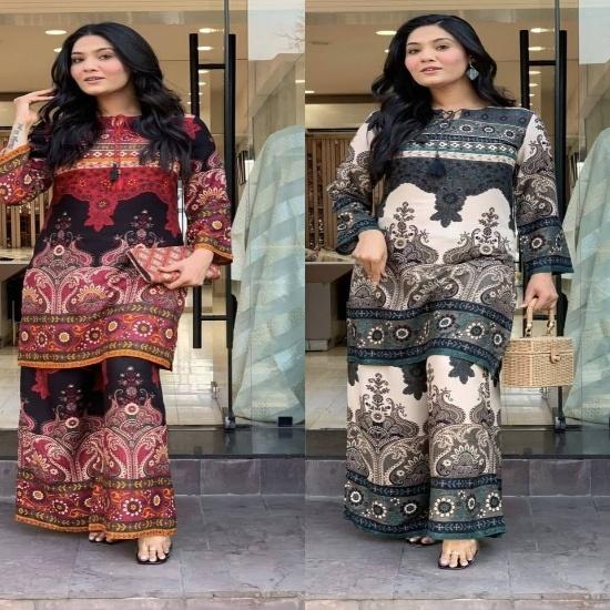 Women's Paisley Printed Kurta & Wide-Leg Trouser Set
