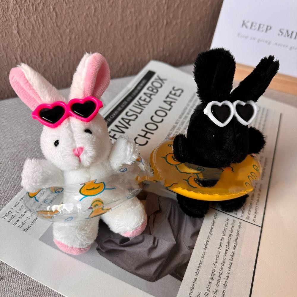 

Fluffy Black Bunny Doll Stuffed Doll Animal Plush Dressing Doll Keychain Accessories