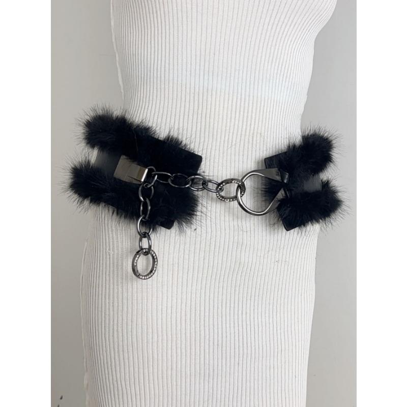 New Rabbit Fur Belt, Fur Belt, European and American Sexy Hot Girl Waist Seal Wide Belt