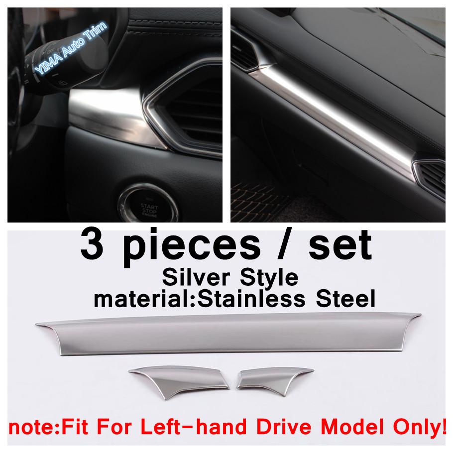 Door Handle Bowl / Window Lift Button / Water Cup Holder Cover Trim For Mazda CX-5 2017 - 2024 Silver Car Interior Accessories