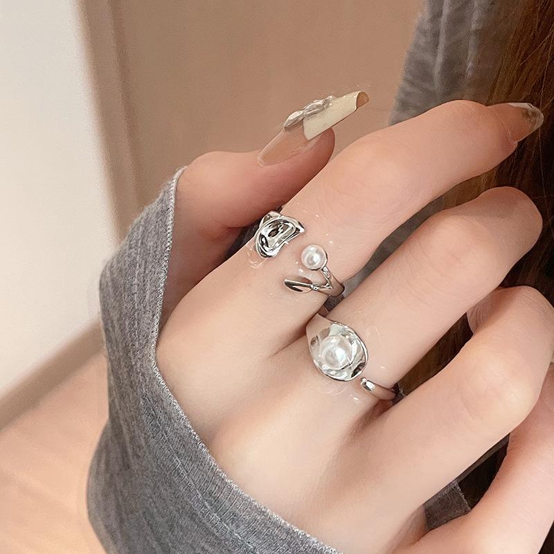 Retro Ring Women'S Niche Design Sense Silver Open Index Finger Fashion Personality Temperament Advanced Sense Cold Wind Ring