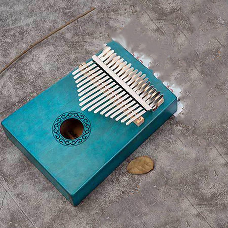 1 Stück Finger 17 Tasten Kalimba Daumenklavier Instrument Mahagoniholz mit Stimmhammer