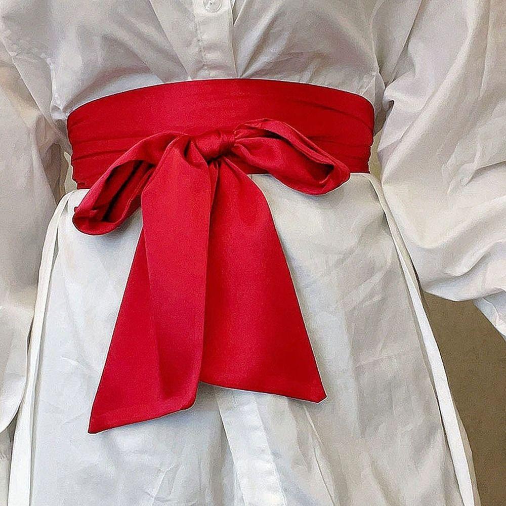 Ozdobná mašličková látka Stuha Cummerbunds Šněrování Pásek pro ženy Lady Girl Svatební