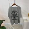 C S In The Room ridIng vInTage prInTIng leTTerIng SliT T ShirT 3Color