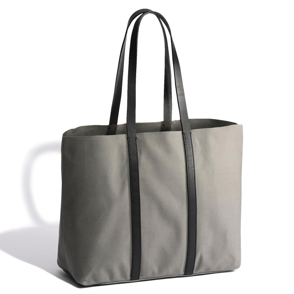 Geantă Tote Untrack PARK [M] Mărime A4, Pânză Takeyari, Mâner din Piele, Acoperită cu Parafină, Hidrofugă, Gri, 60062