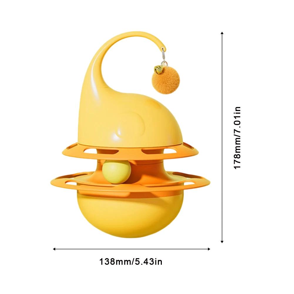 Cat Treat Toy Leaking Food Turntable With Bell Interactive Cat Treat Dispensing Toy For Chewing Needs Foraging Behavior Crate