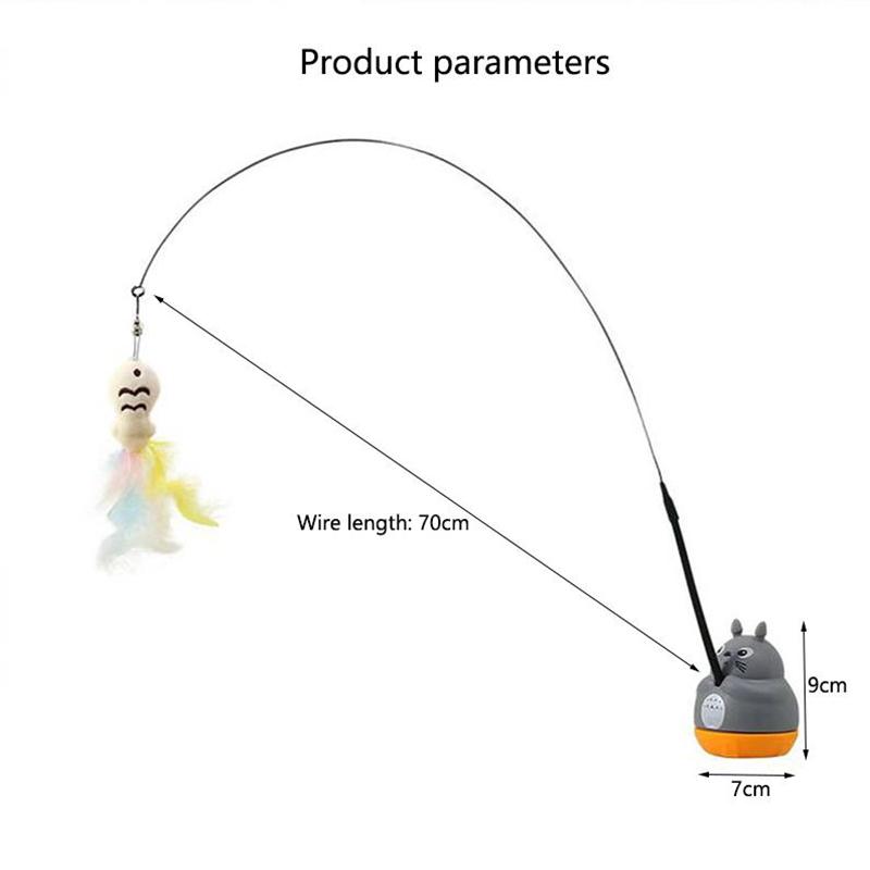 Funny Cat Stick, Steel Wire, Long Pole, Feather, Cute Fishing, Spinning,  Self Entertaining,  Problem-solving, Pet  Toy