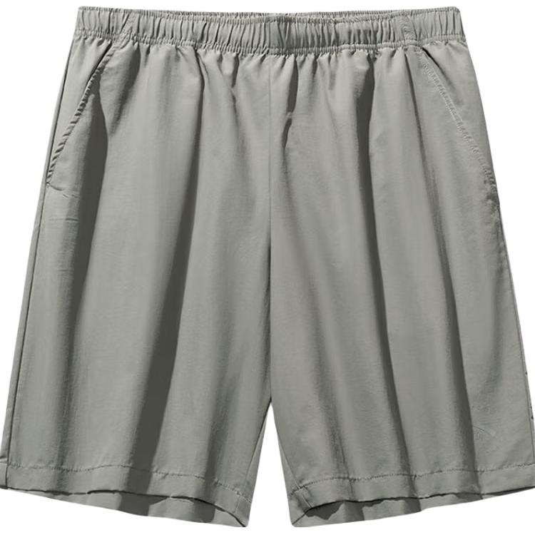 

Anta Comfortable Simple Versatile Solid Color Mid Waist Five Point Casual Shorts Men shorts Gray 952528504-1 S