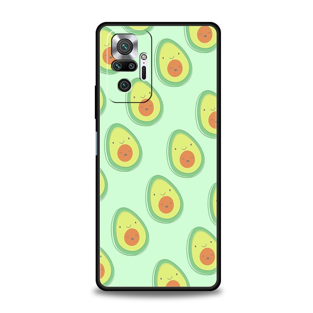 Cute Avocado Phone Case Cover for Redmi 14C 10C Note 15 14 13 12 10 11 K40 Pro Plus 5G Shockproof Soft TPU Shell Fundas Capas