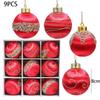 9pcs Painted Christmas Ball Set Big Hanging Ornament Crafts Christmas Tree Decoration Pendant  Room