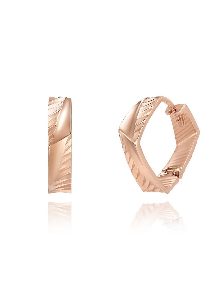 14K Square Cut One-Touch Earrings (Gold Pin) ELGPEE434