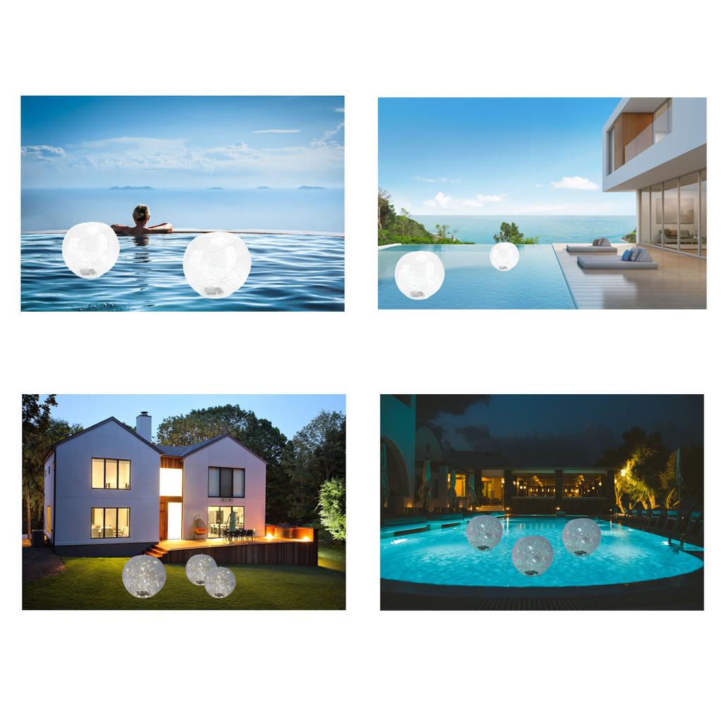 2pcs Solar Floating Pool Lights 14in Inflatable LED Pool Lights with Remote Water Resistant Pool Light Balls for Yard Party Outdoor Decor