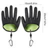 2PCS Waterproof Fish Handling Gloves, Anti-Slip Fishing Gloves with Magnet Clip, Professional Fisherman Accessories