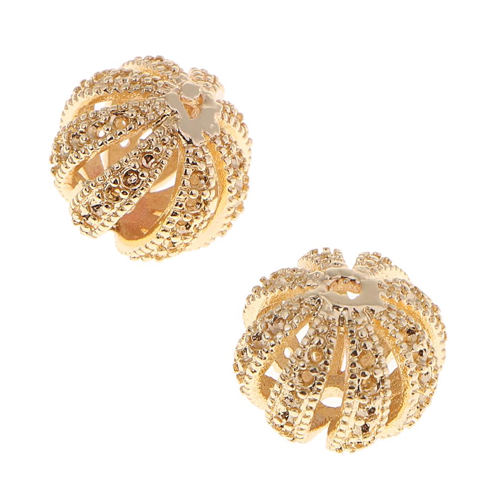 

2шт полые бусины-разделители из филиграни 12х12мм фонарь 12x12mm lantern золотистый