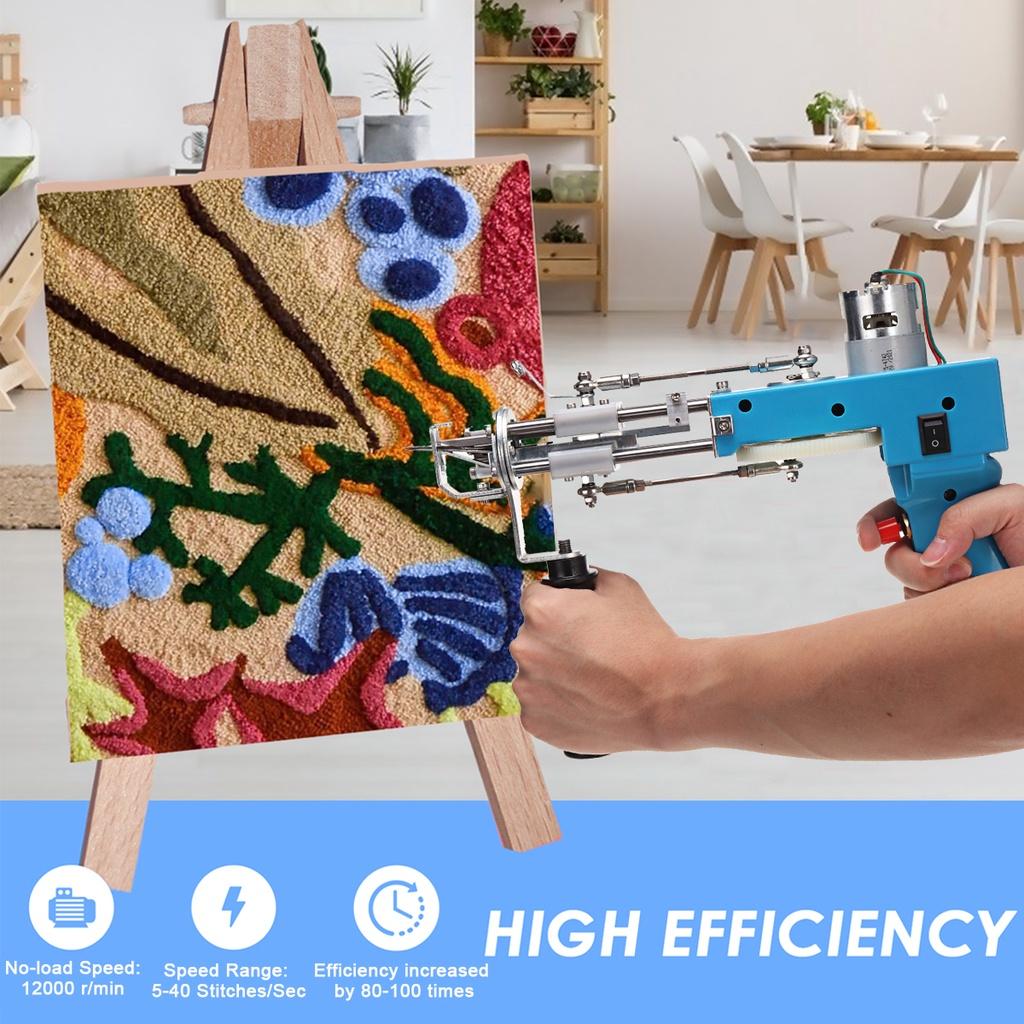 

Электрический ковровый пистолет для тафтинга с разрезанным и петельным ворсом, регулируемая скорость, ручной ткацкий станок для ворсования, вилка США 110 В-240 В 2 В 1