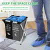 2 Grids Storage Basket Oxford Fabric Waterproof Laundry Basket with Sign Foldable Storage Bin Shoe Cover Holder for Home Office
