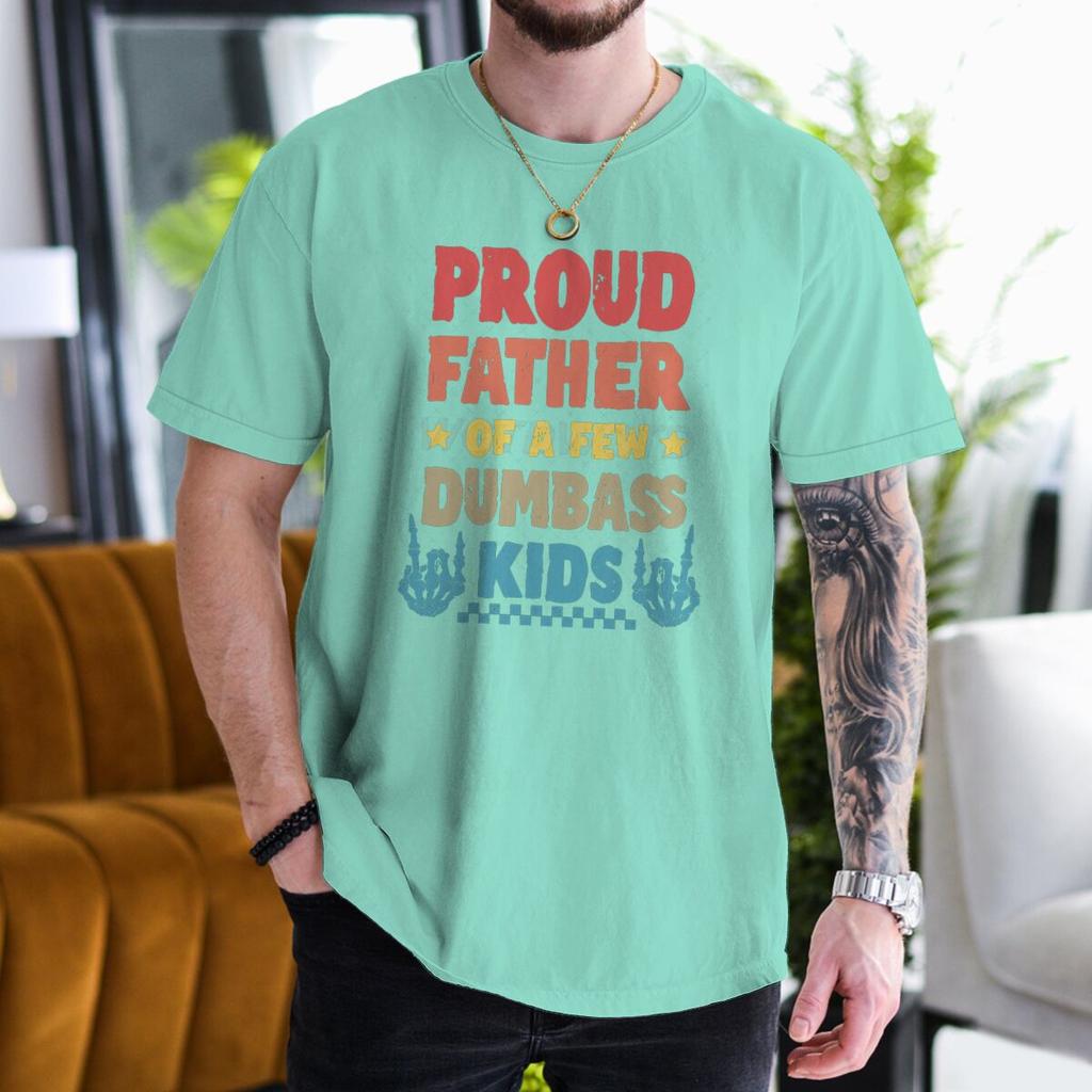Proud Father Fashion Casual Tops Fathers Day Gift T Shirts Classic Tops Dad Life Fashion Casual Tshirt Unisexs Clothing