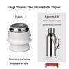 Insulated Thermos Lid with Silicone Cork and Wooden Top for Hot Water Bottles