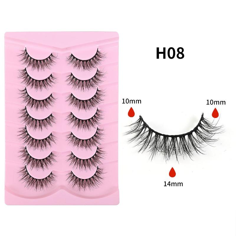 Seven Pairs of 5D Thick False Eyelashes, Natural Messy Eyelashes, Light and Unburdened, Self-grafted False Eyelashes