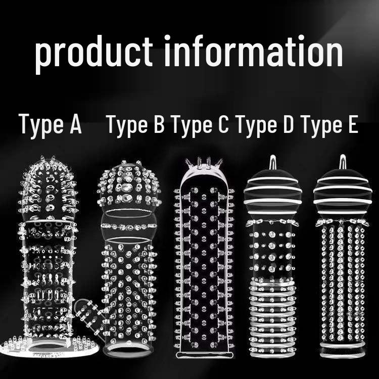 Spiked Silicone Cock Ring Set: 5 Crystal and Wolf Tooth Sleeves with Nubs and Ribs for Enhanced Arousal