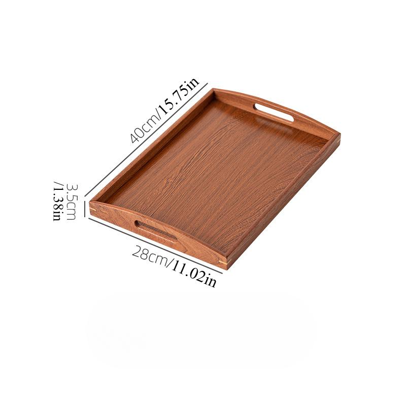 Rectangular Wooden Trays Bamboo Ebony Tea Tray Fruit Snack Coffee Breakfast Serving Trays Food Plate Platter Kitchen