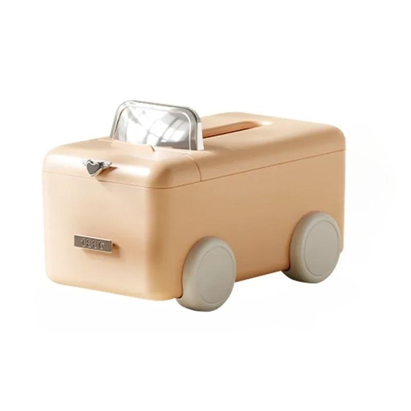 

Creative Car Tissue Box Multifunctional Plastic Living Room Paper Box Desktop Decoration Storage Box and Phone Bracket for Home рожевий