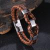 Fashion Men's Leather Bracelet Double Layer Accessories Specially Stainless Steel Multi-Color Combination Surprise Jewelry Gift